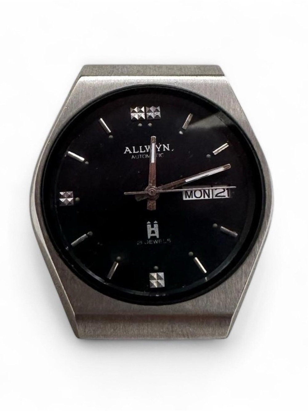 Allwyn Automatic Men's Watch - Black Dial, Silver Case